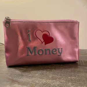 I love Money - Pink Metallic Coin purse